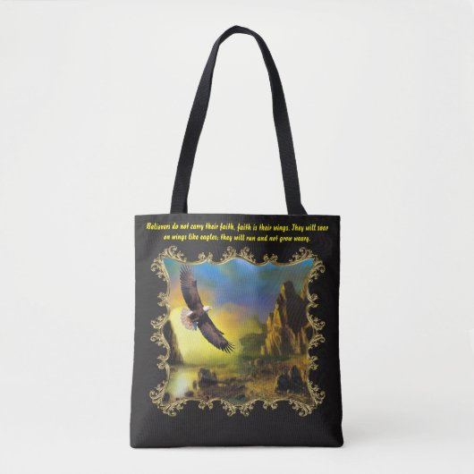 Ze zullen vliegen op vleugels als adelaars. goudli tote bag (Voorkant)