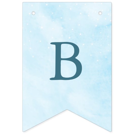 Ze zweeft op wolk 9 Droom Hemelblauwe Bruidsdouche Vlaggetjes (Tweede vlag)