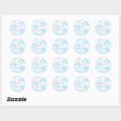 Ze zweeft op wolk negen Blauw Pastelkleurig Bruids Ronde Sticker (Vel)