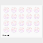 Ze zweeft op wolk negen Roze pastel bruidsdouche Ronde Sticker (Vel)