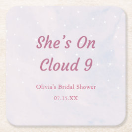Ze zweeft op wolken Pastel Droom Bruiloft Feestje  Kartonnen Onderzetters