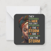 Ze zweep terug Ik ben de Storm sterke vrouw Notitiekaartje (Voorkant)
