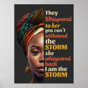 Ze zweep terug Ik ben de Storm sterke vrouw Poster