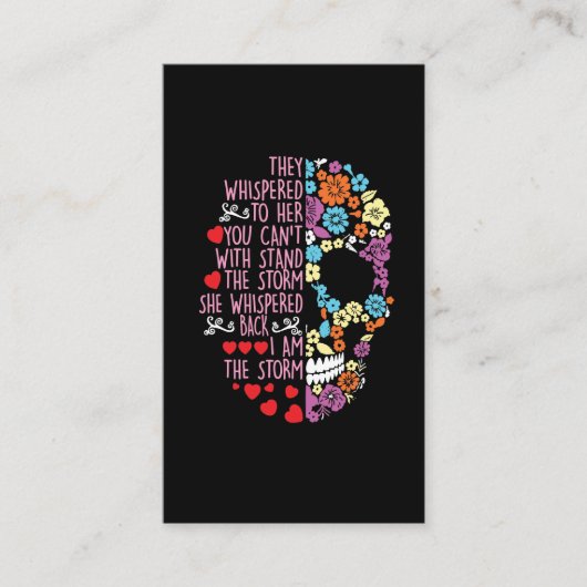 Ze zweven naar haar Storm van de bloem. Visitekaartje (Voorkant)