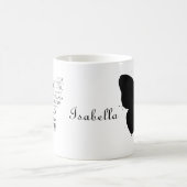 Ze zweven over haar halve vlinder. koffiemok (Center)