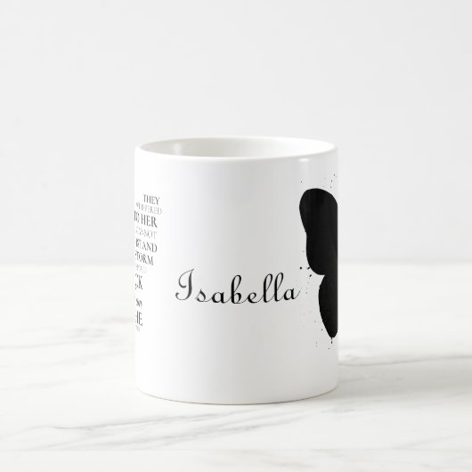 Ze zweven over haar halve vlinder. koffiemok (Center)