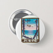 Zealand Denemarken reisposter Ronde Button 5,7 Cm (Voorkant /achterkant)