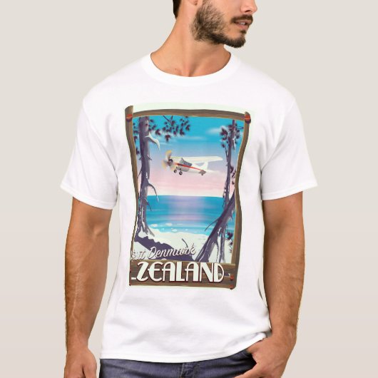 Zealand Denemarken reisposter T-shirt (Voorkant)