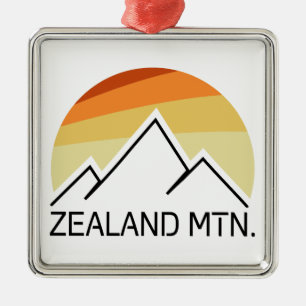 Zealand Mountain New Hampshire Retro Metalen Ornament