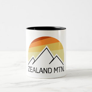 Zealand Mountain New Hampshire Retro Tweekleurige Koffiemok