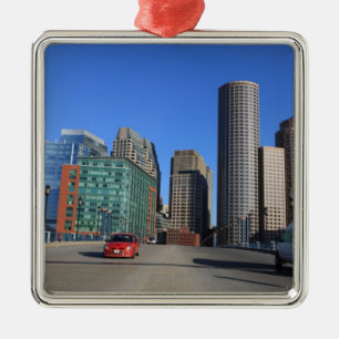 Zeaport Blvd bridge en Boston skyline.Boston is Metalen Ornament