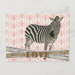 Zeb Gold & Roze Love Damask Briefkaart