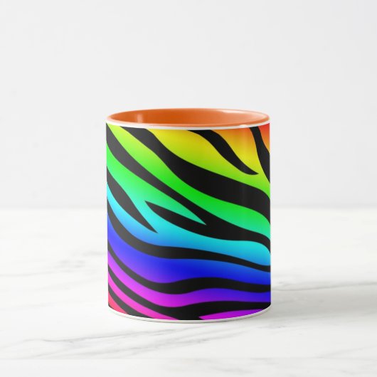 Zebbra Stripes Rainbow Mok (Midden)