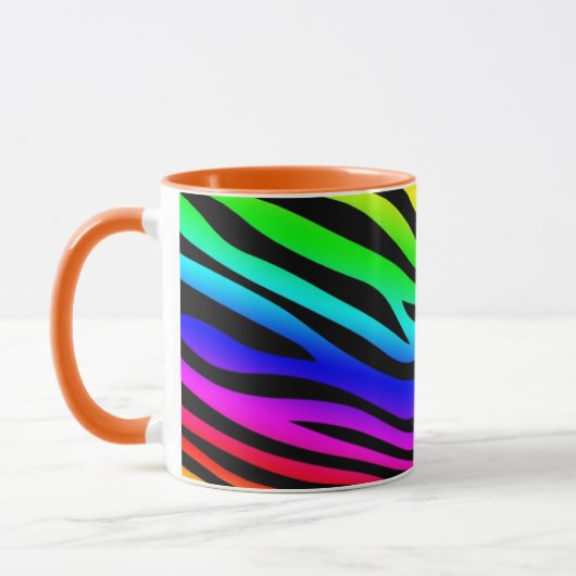 Zebbra Stripes Rainbow Mok (Links)