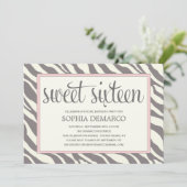 ZEBRA 16 | BIRTHDAY-INVITATIE KAART (Staand voorkant)