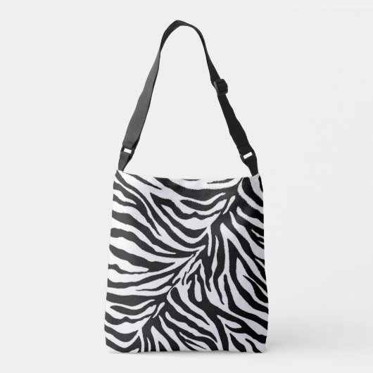zebra 1 - dierlijke afdruk in zwart-wit crossbody tas (Achterkant)