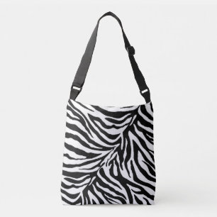 zebra 1 - dierlijke afdruk in zwart-wit crossbody tas