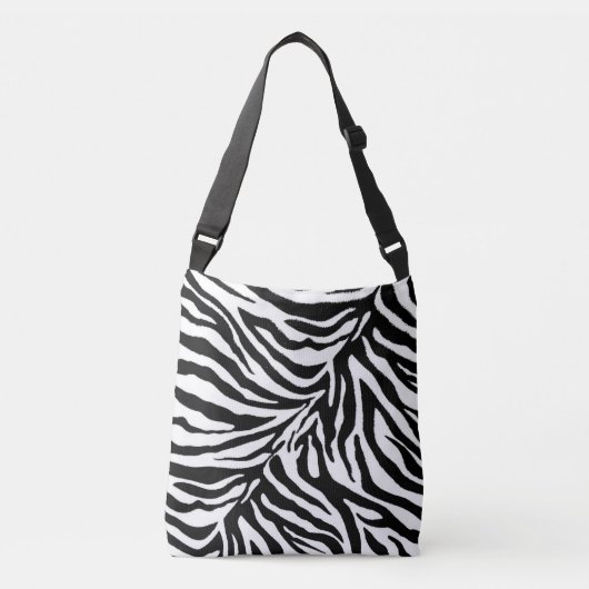 zebra 1 - dierlijke afdruk in zwart-wit crossbody tas (Voorkant)