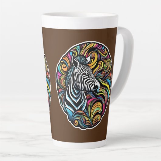 Zebra 1 latte mok (Rechterhoek)