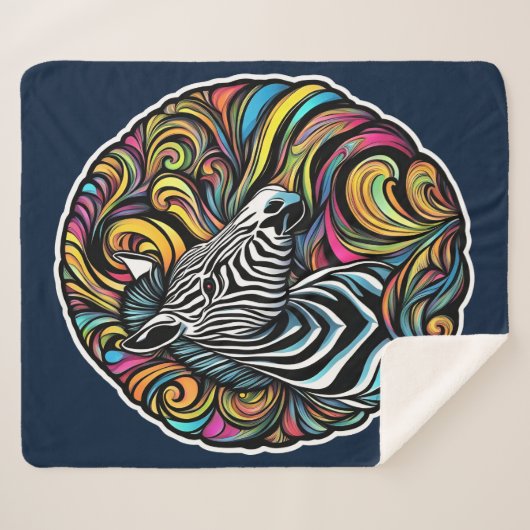 Zebra 1 sherpa deken (Voorkant (horizontaal))