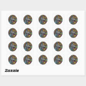 Zebra 1 vierkante sticker (Vel)