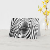 Zebra #1-Wenskaart Kaart (Gele Bloem)