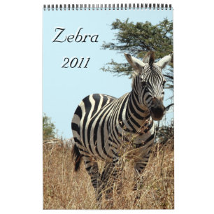 zebra 2011 kalender met één bladzijde