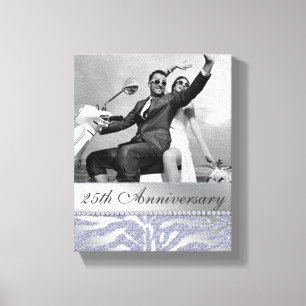 Zebra 25e Jubileum Fotodoek Zilver Canvas Afdruk