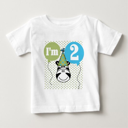 Zebra 2e Verjaardag T-shirts en geschenken (Voorkant)