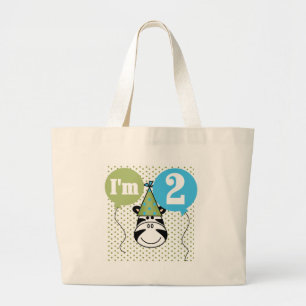 Zebra 2e Verjaardag T-shirts en geschenken Grote Tote Bag