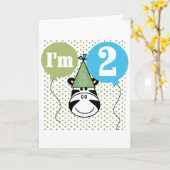 Zebra 2e Verjaardag T-shirts en geschenken Kaart (Gele Bloem)