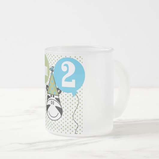 Zebra 2e Verjaardag T-shirts en geschenken Matglas Koffiemok (Voorkant rechts)