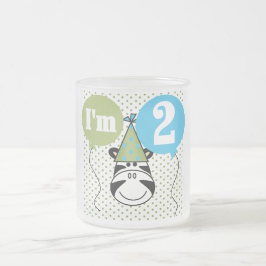 Zebra 2e Verjaardag T-shirts en geschenken Matglas Koffiemok (Center)