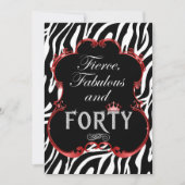Zebra 40 en de feestdag van de Fabulous Bling Kaart (Voorkant)