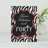 Zebra 40 en de feestdag van de Fabulous Bling Kaart (Staand voorkant)