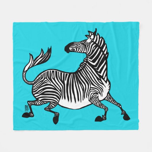 Zebra 4 fleecedeken fleece deken (Voorkant (Horizontaal))