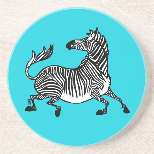 Zebra 4 Zandsteen Onderzetter (Voorkant)