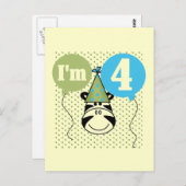 Zebra 4e verjaardag T-shirts en geschenken Briefkaart (Voorkant / Achterkant)