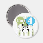 Zebra 4e verjaardag T-shirts en geschenken Magneet (Voorkant / Achterkant)