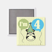 Zebra 4e verjaardag T-shirts en geschenken Magneet (Voorkant / Achterkant)