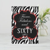 Zebra 60 en de feestdag van de Fabulous Bling Kaart (Staand voorkant)