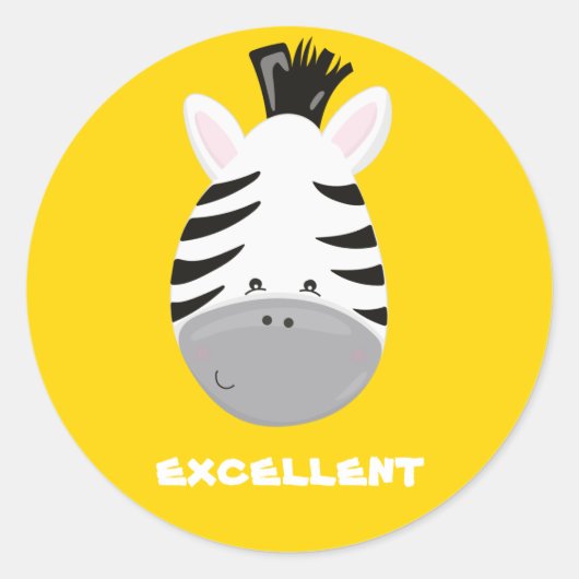Zebra aangepaste tekstdocent oerwoud geel ronde sticker (Voorkant)
