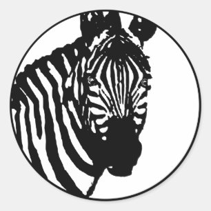 zebra. aanpasbare kleur. ronde sticker