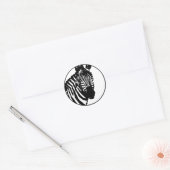 zebra. aanpasbare kleur. ronde sticker (Envelop)