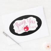 Zebra ABC-Labels met zwarte tas Ovale Sticker (Envelop)