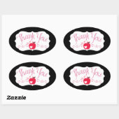 Zebra ABC-Labels met zwarte tas Ovale Sticker (Vel)