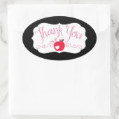 Zebra ABC-Labels met zwarte tas Ovale Sticker (Tas)