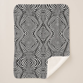 Zebra Abstract B&W Sherpa Deken