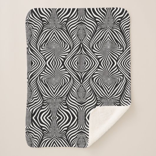 Zebra Abstract B&W Sherpa Deken (Voorkant)