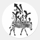 Zebra Abstract ontwerp Ronde Sticker (Voorkant)